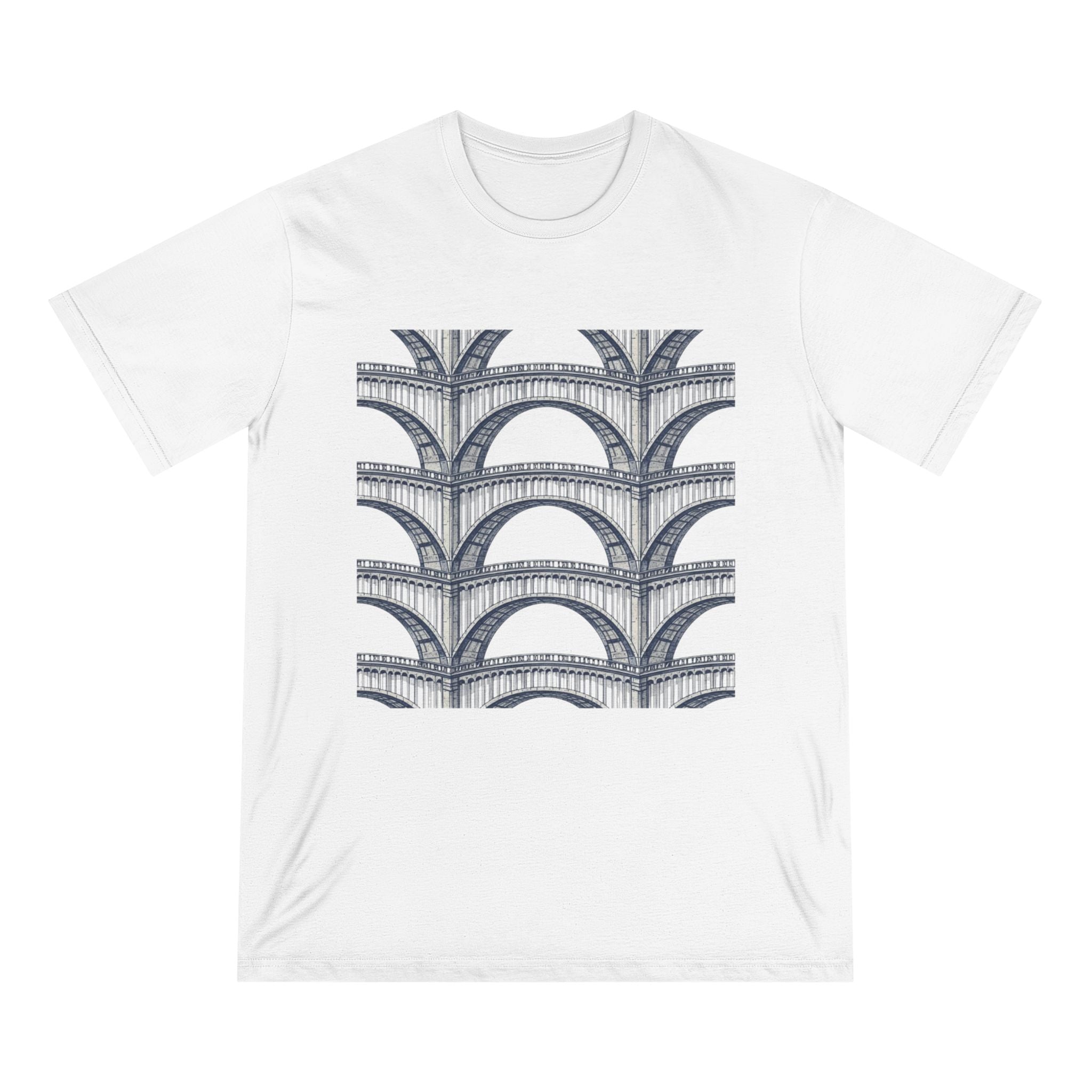 Architectural Arch Pattern T-Shirt — Minimalist Geometric Design