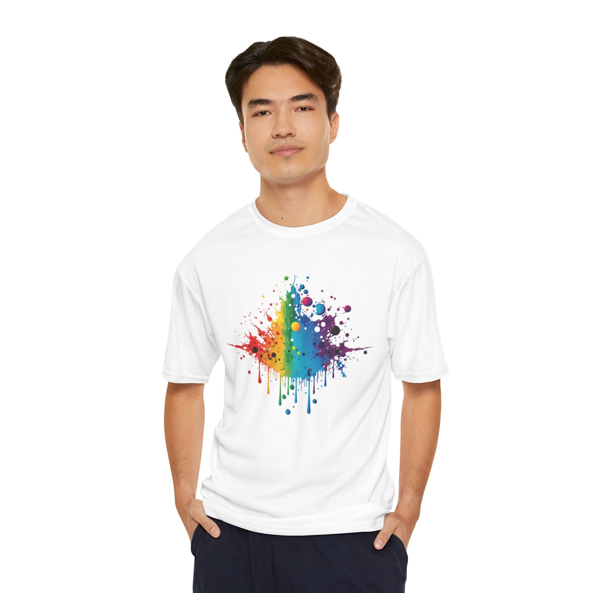 Rainbow Paint Splash Graphic (Performance T-Shirt)