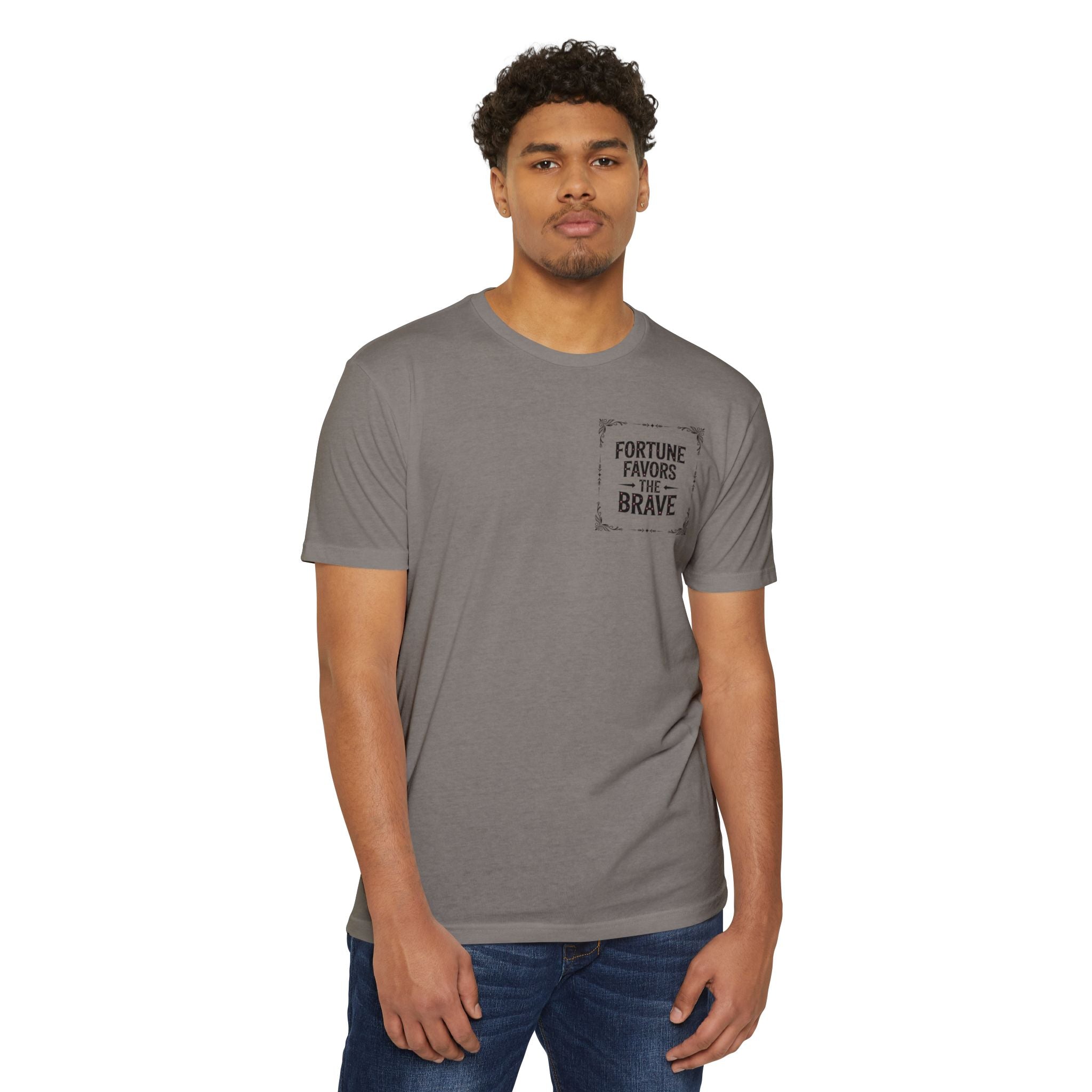 Fortune Favors the Brave (Unisex CVC Jersey T-shirt)