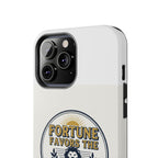 Fortune Favors the Brave Phone Case — Protective Tough Case with Lion Emblem