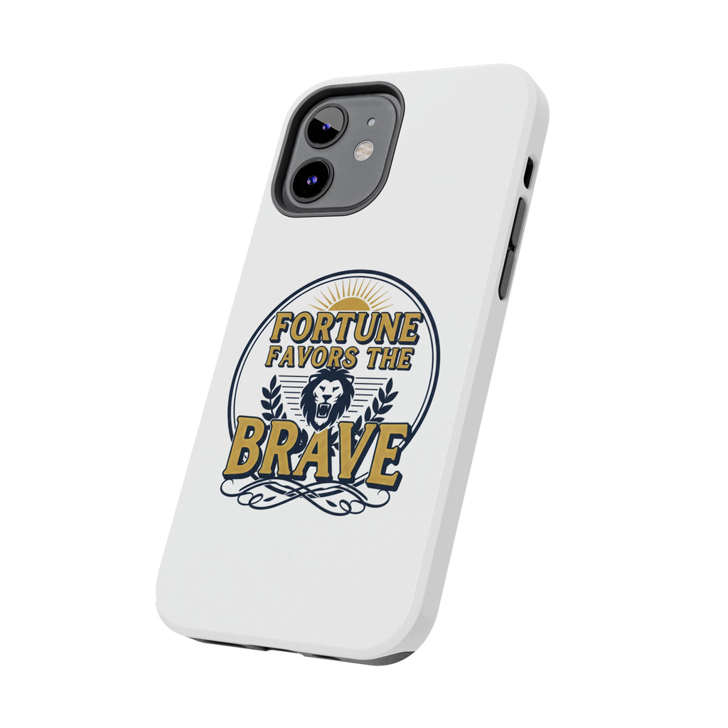 Fortune Favors the Brave Phone Case (Protective Tough Case with Lion Emblem)