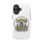 Fortune Favors the Brave Phone Case (Protective Tough Case with Lion Emblem)