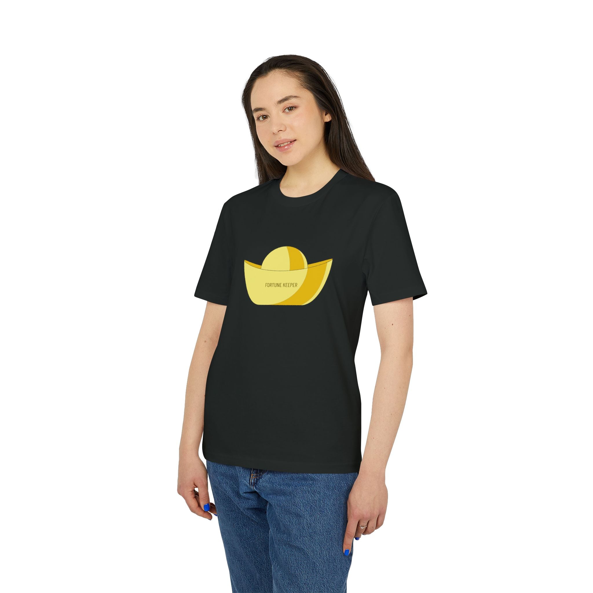 Gold Ingot T-Shirt (Minimal Yellow Sun & Boat Graphic Tee)