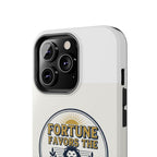 Fortune Favors the Brave Phone Case — Protective Tough Case with Lion Emblem