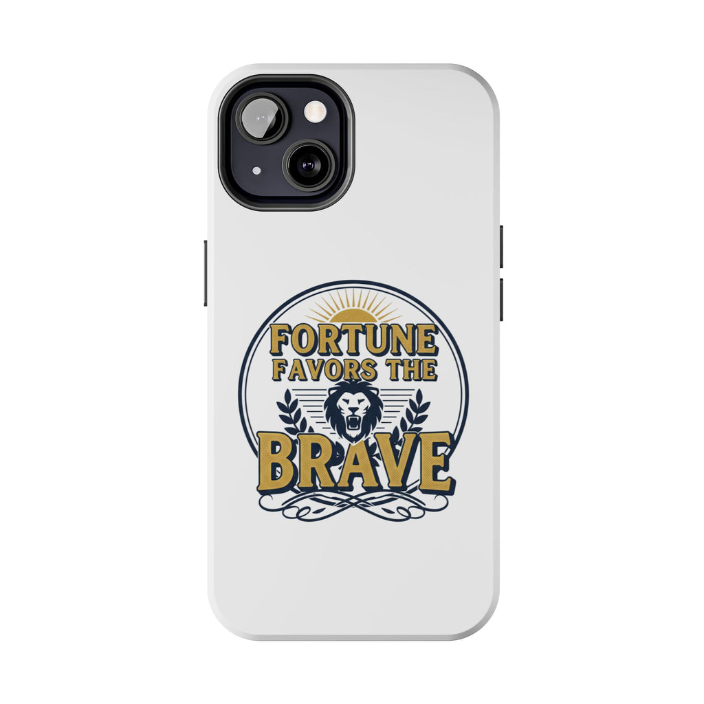 Fortune Favors the Brave Phone Case (Protective Tough Case with Lion Emblem)