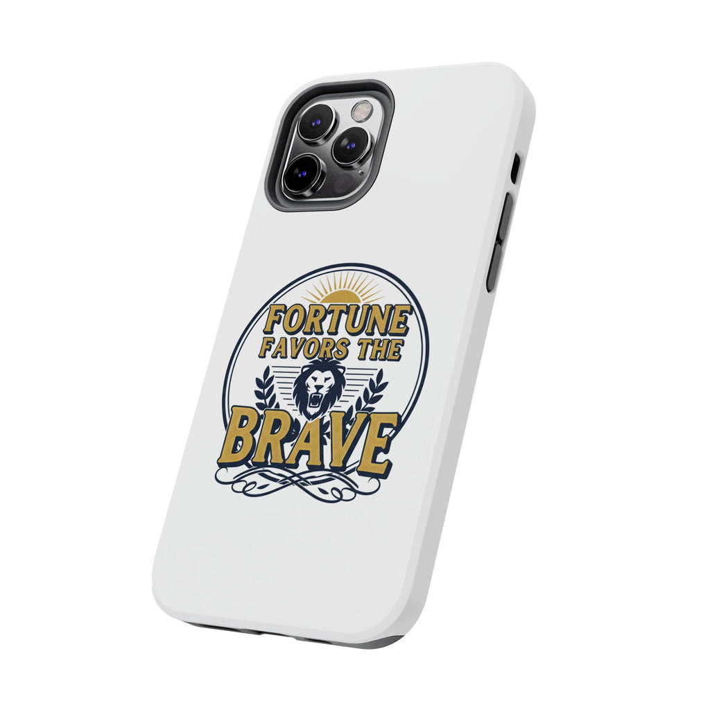 Fortune Favors the Brave Phone Case (Protective Tough Case with Lion Emblem)