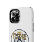 Fortune Favors the Brave Phone Case (Protective Tough Case with Lion Emblem)