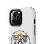 Fortune Favors the Brave Phone Case (Protective Tough Case with Lion Emblem)